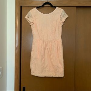 Pink Lace Dress with Pockets